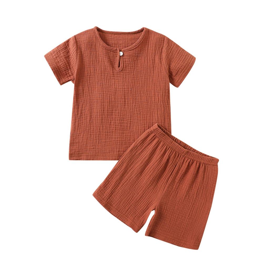 Children's Summer Set Thin Double Baby Two-piece Conditioning Cute Home Wear