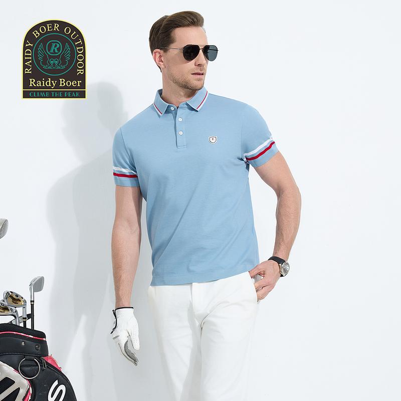 Brand Badge 25 Spring Sports Outdoor Men's Short-sleeved Polo Shirt
