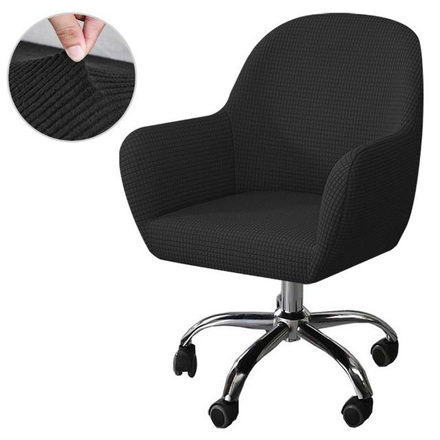 Polar Fleece Armchair Covers Jacquard Spandex Make Up Curved Chair Cover Elastic Solid Chair Slipcover for Office Hotel Home