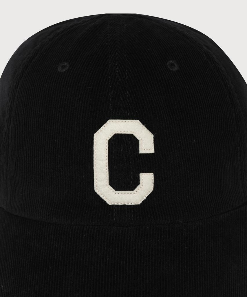 COVERNAT [Cozy Fit] C Logo Applique Corduroy Ball Cap Black