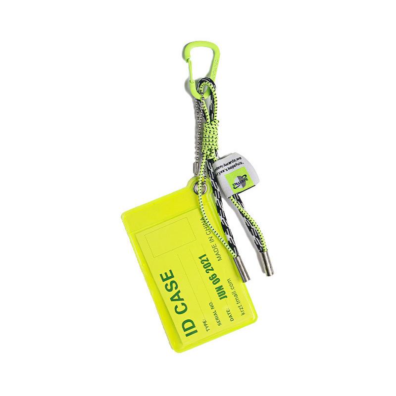 Держатель для карт, шнурок для ключей, флуоресцентный цветной брелок, декоративный держатель для удостоверений