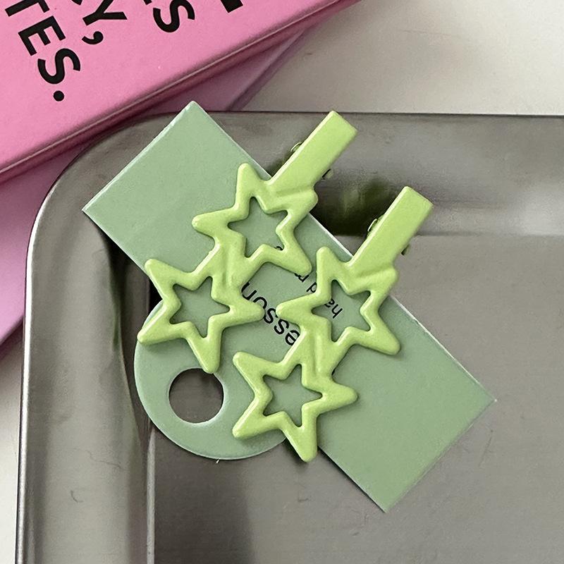 Заколка со звездой из сплава карамельного цвета, заколка для боковой челки, заколка для боковых волос, милая заколка для волос, цветная металлическая заколка в виде утиного клюва, аксессуары для волос