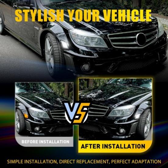 2 шт. Для Benz C-Class W204 до рестайлинга 2008-2011 Задний боковой габаритный огонь с дымчатым стеклом A
