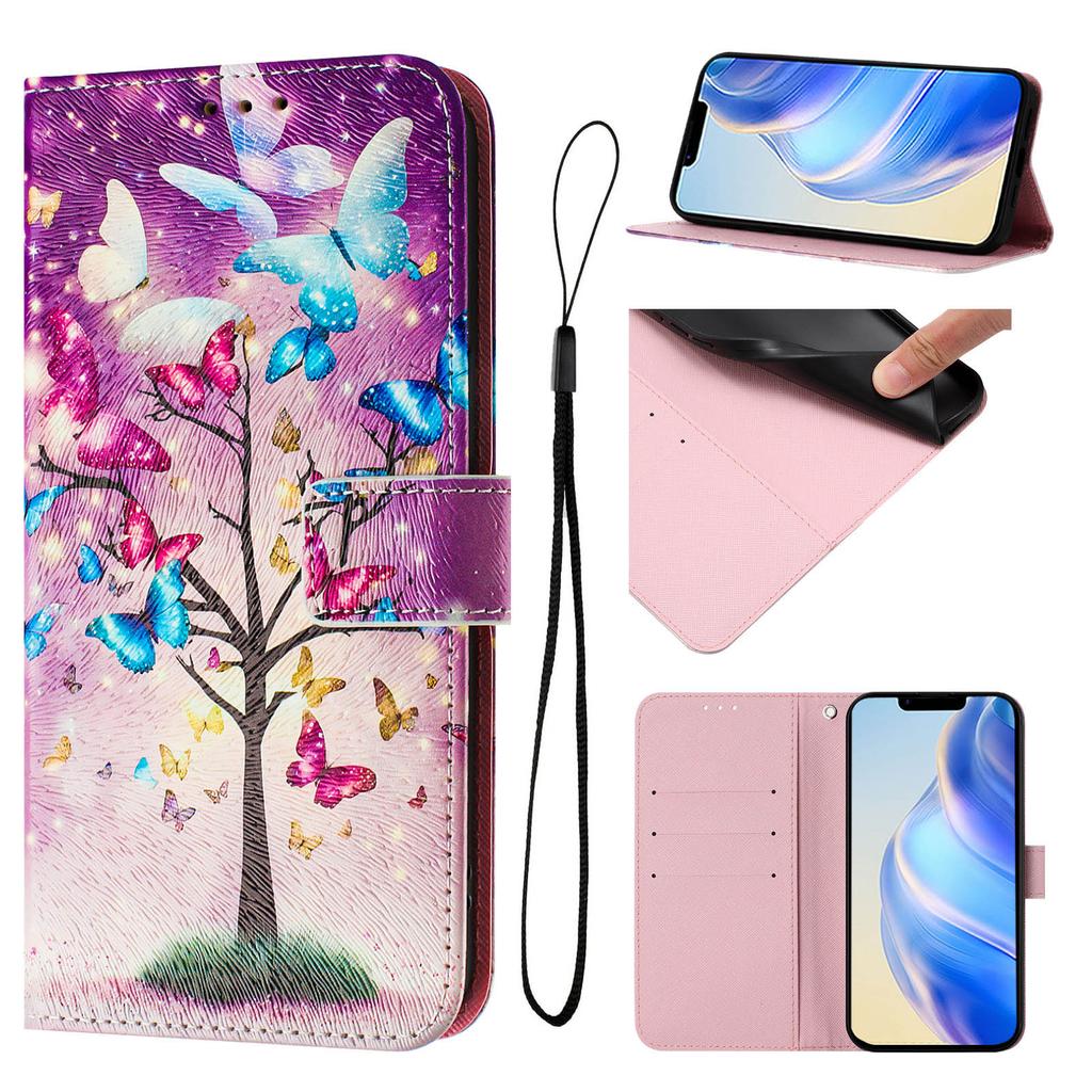 Butterfly Tree Luxury Painted Leather Case Wallet Book Style Cover for Oppo A72/A52/A92 4G,A36 4G,Reno 8/9,Realme 8/9/10/11/12...