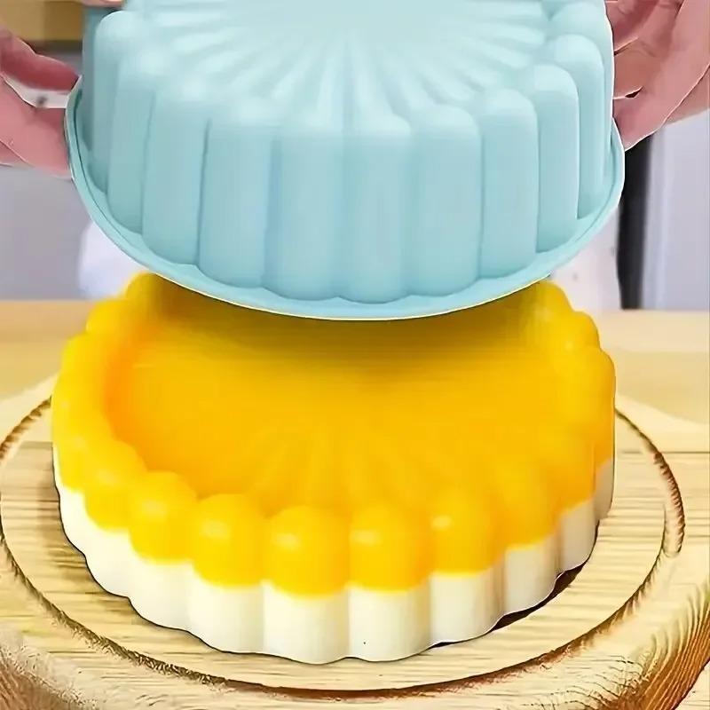 Silicone Cake Mould Sunflower Shape Non-stick Reusable Round Cake Bread Pie Mould Used for Chocolate Cake Pie Bread Baking