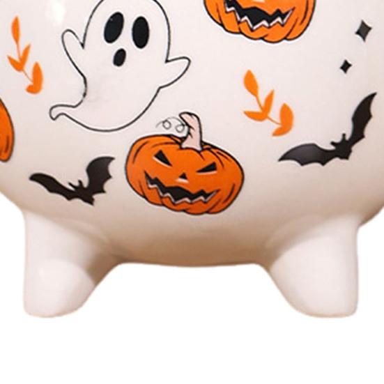 Ceramic Cauldron Coffee Mug with Ghosts Pumpkins Bats Halloween Tea Cups Personalized Witchy Gifts for Sisters Family