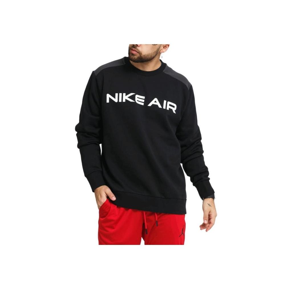 Nike Air Logo Printed Crew Neck Pullover Long Sleeve Sweatshirt Men Sweatshirt Black DA0220-010