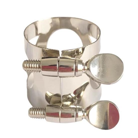 Clarinet Ligature Clarinet Mouthpiece Ligature with Adjustable Screws Rustproof Polished Surface B Flat Silver Clarinet Ligature