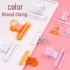 Красочные прозрачные маленькие круглые зажимы для билетов - симпатичный дизайн с длинным хвостом для фиксации файлов и книг, большой ствол