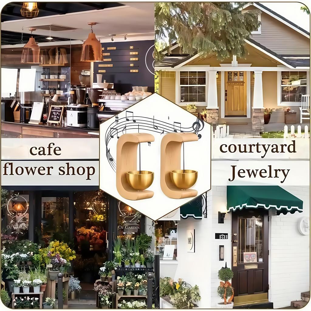 1 шт. Магнитный дверной звонок с клейкой основой; набор латунных колокольчиков, прост в установке, прочный и стильный праздничный декор для входа в дом.