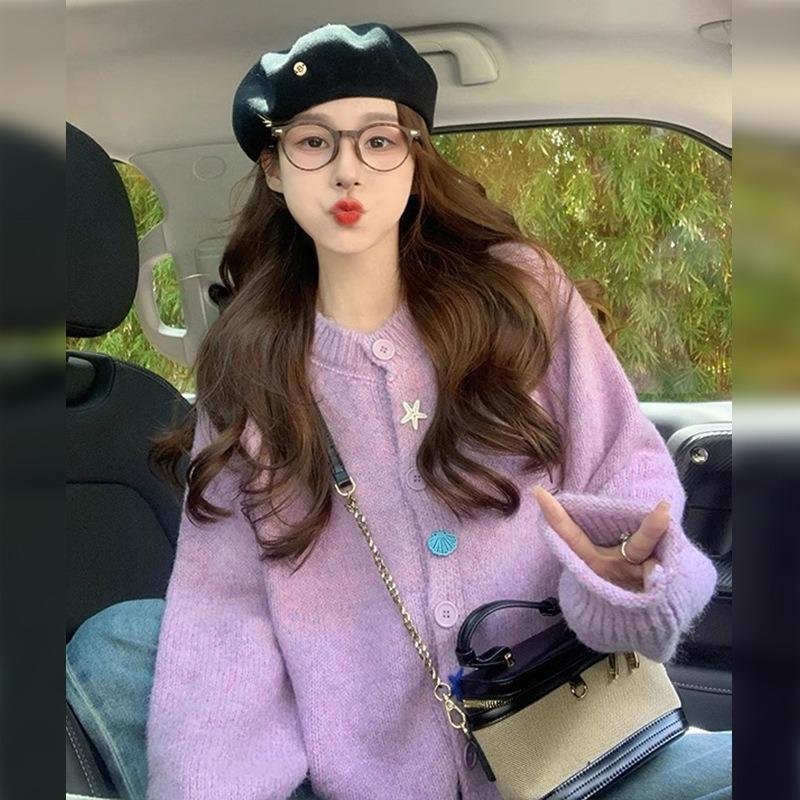 Свободный ленивый ветер женский свитер куртка осенняя одежда новый маленький вязаный кардиган женский высококлассный топ