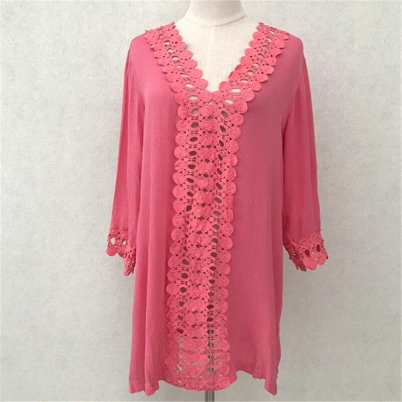 2022 Beach Cover Up V-neck Rayon Swimwear Ladies Bathing Suit Cover-ups Beach Dress