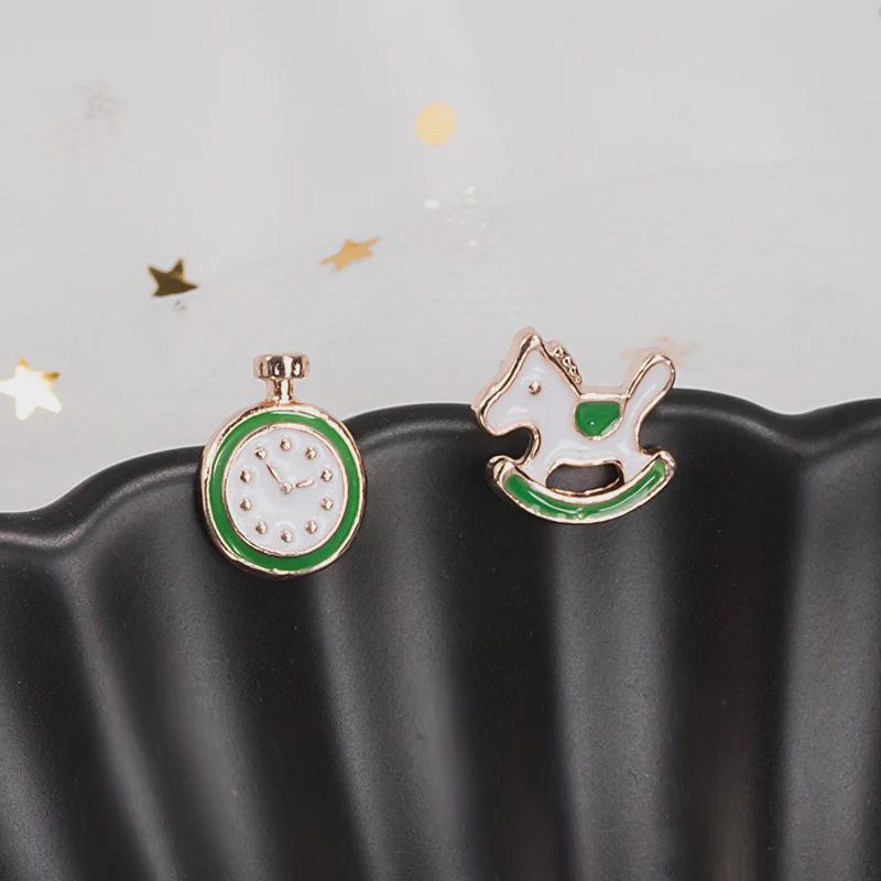 Asymmetrical Cartoon-Inspired Earrings: Poached Egg, Animal, Fruit, Strawberry, Milk, Hamburger