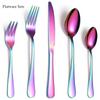 5 Pieces Home and Kitchen Restaurant Bar Tableware Stainless Steel Color Western Steak Knife Fork Dessert Spoon Tableware Set