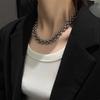 Punk  Hip-hop Fancy Handmade Round Beads Stainless Steel O Word Clavicle Chain Necklace Accessaries Choker for Women Men Jewelry