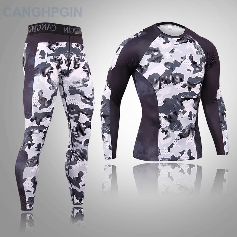 2 шт., комплект термобелья для мужчин Long Johns, леггинсы для фитнеса, компрессионный спортивный костюм, нижнее белье