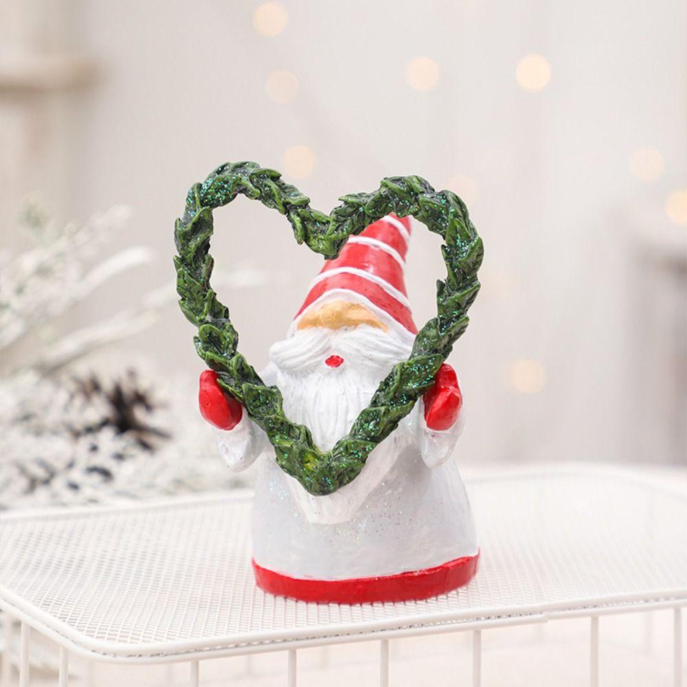 Resin Christmas Gnome Ornament Cute Santa Claus Statue  Holiday Festive Decor