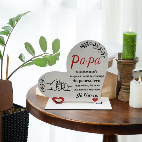 Деревянное украшение в виде сердца, отдельно стоящее украшение в виде сердца для дома, настольное украшение в виде сердца, благодарность