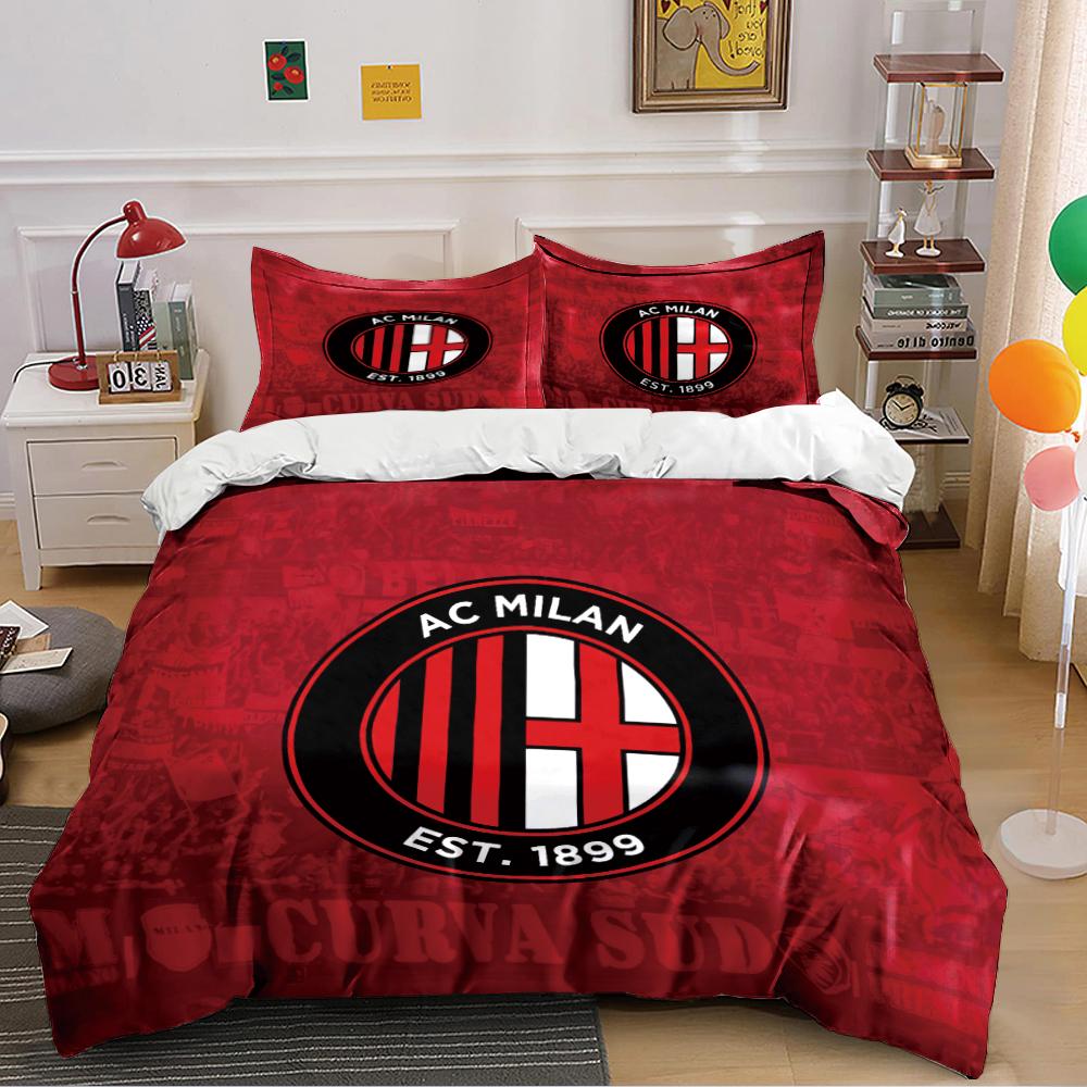 AC Milan Bedding Set Bedding Duvet Cover Set Duvet Cover Pillowcases Home Decor (1 * Duvet Cover 2 * Pillowcases, without duvet insert)