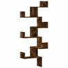 VidaXL Étagère d'angle murale chêne fumé 45x45x147cm bois d'ingénierie, étagère d'angle, étagère suspendue, étagère murale 852640