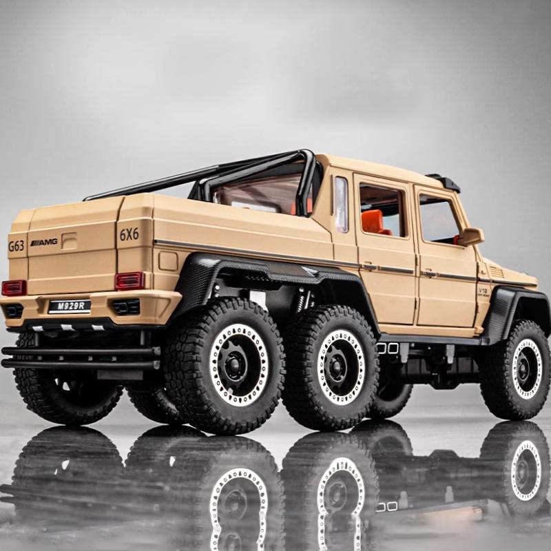 1/20 Mercedes Benz AMG G63 6X6 Внедорожник из сплава Металлическая литая модель автомобиля Звук и свет Большой подарок для взрослого Парню Коллекция