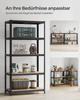 SONGMICS 5-Tier Shelving Unit, Steel Shelving Unit for Storage, Tool-Free Assembly, for Garage, Shed, Load Capacity 600 kg, 50 x 100 x 200 cm, Black