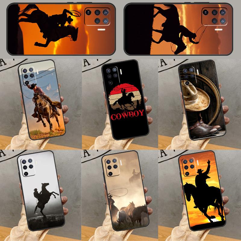 Rodeo Cowboy Lasso Horses Phone Case For Oppo A40 A60 A80 A78 A98 A18 A38 A58 A74 A94 A54 A16 A76 A96 A15 A17 A77 A57S