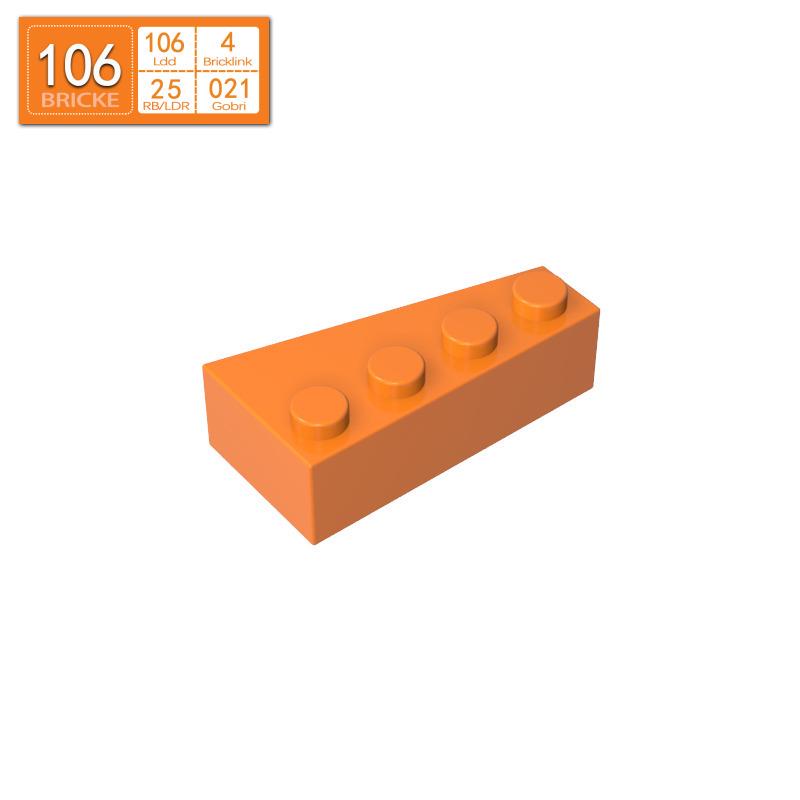 BRICKE 4x2 Left Wedge Brick - Compatible with LEGO 41768 Blocks, DIY Educational Loose Parts
