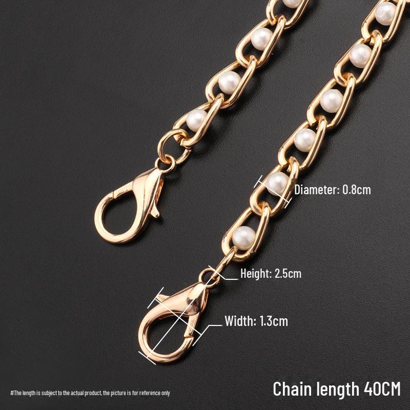 Декоративная сумка-цепочка с жемчугом и металлической цепочкой для аксессуаров своими руками