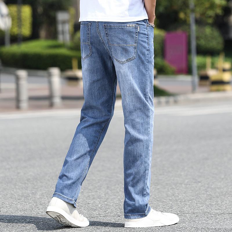 Men's Elastic Wide Leg Jeans, Men's Business Loose Fit, Straight Tube, Enlarged Size, Comfortable Pants, Men's