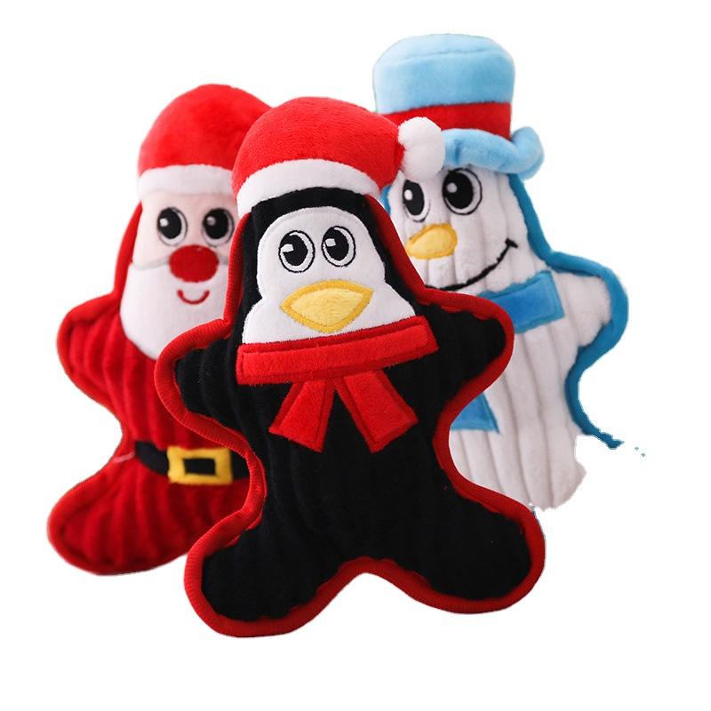2025 Large Durable Christmas Chew Toy Indestructible Santa Claus Plush Aggressive Interactive Dog Toy Cute Cartoony PP