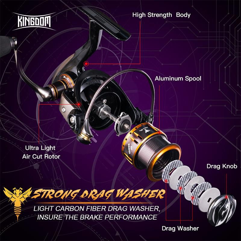 Kingdom Спиннинговая рыболовная катушка MICRO FLY 800 1000 2000 3000, легкая катушка для джиговой ловли, катушка для приманки, спиннинговые катушки для пресной и морской воды
