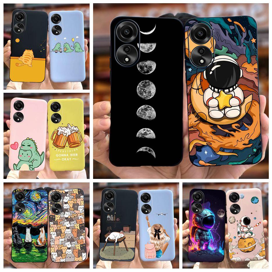 Чехол для Oppo A78 4G CPH2565 Милый Модный Мультяшный Расписной Чехол Мягкий Силиконовый Чехол для Телефона Для Oppo A78 A78 OppoA78 5G Матовый Coque