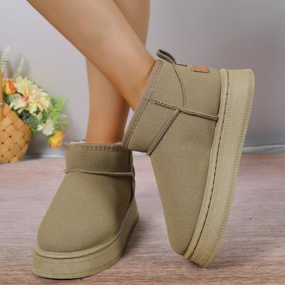 Модные толстые плюшевые ботинки на платформе для снега женские зимние теплые меховые хлопковые туфли женские из искусственной замши слипоны на щиколотке мягкие ботинки