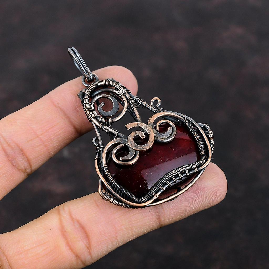 Красный огненный лабрадорит кулон медная проволока обернутый кулон ручной работы уникальный кулон медная проволока ювелирные изделия настоящий драгоценный камень кулон ювелирные изделия для подарка