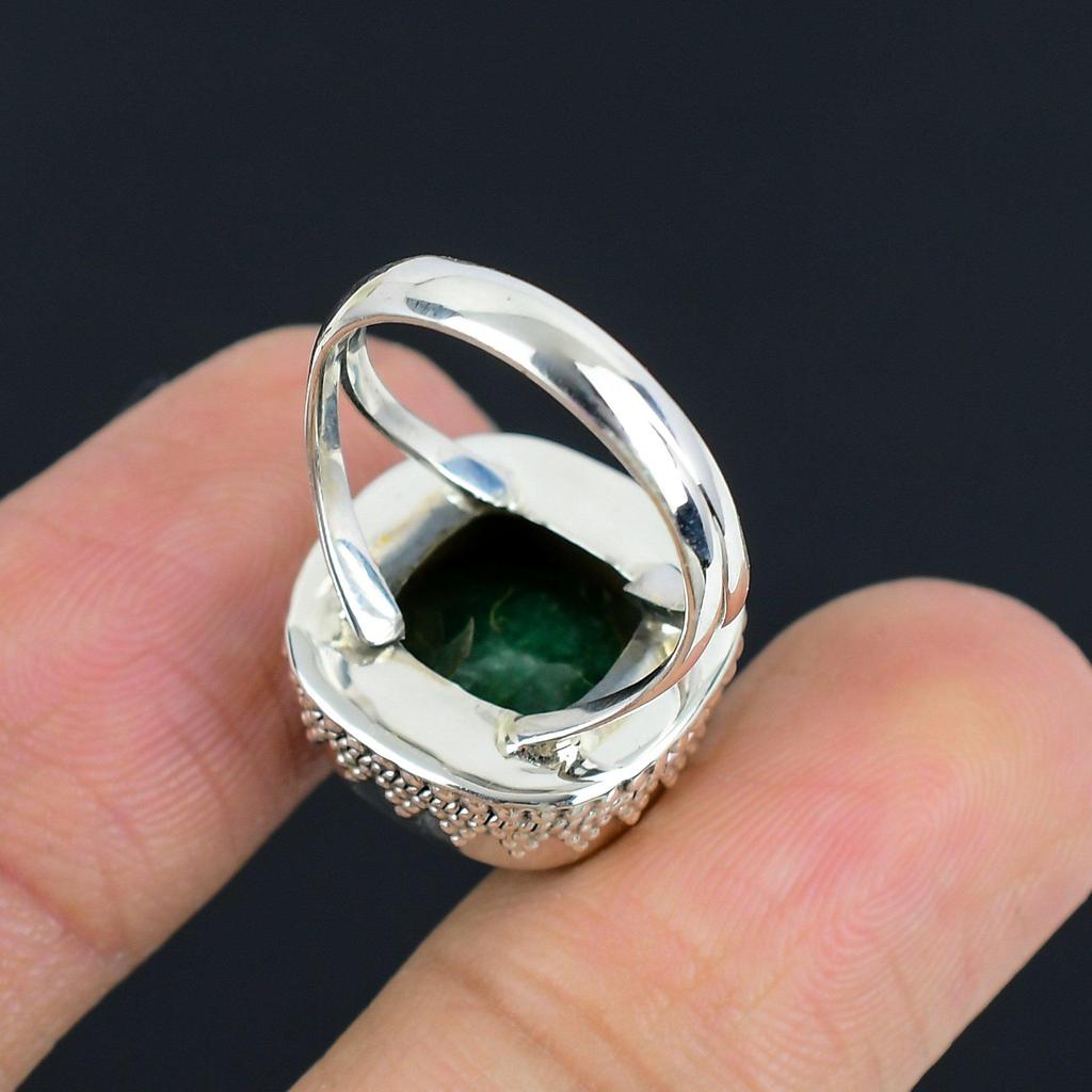 Натуральное изумрудное массивное кольцо из стерлингового серебра 925 пробы с разделенным хвостовиком для женщин и девочек