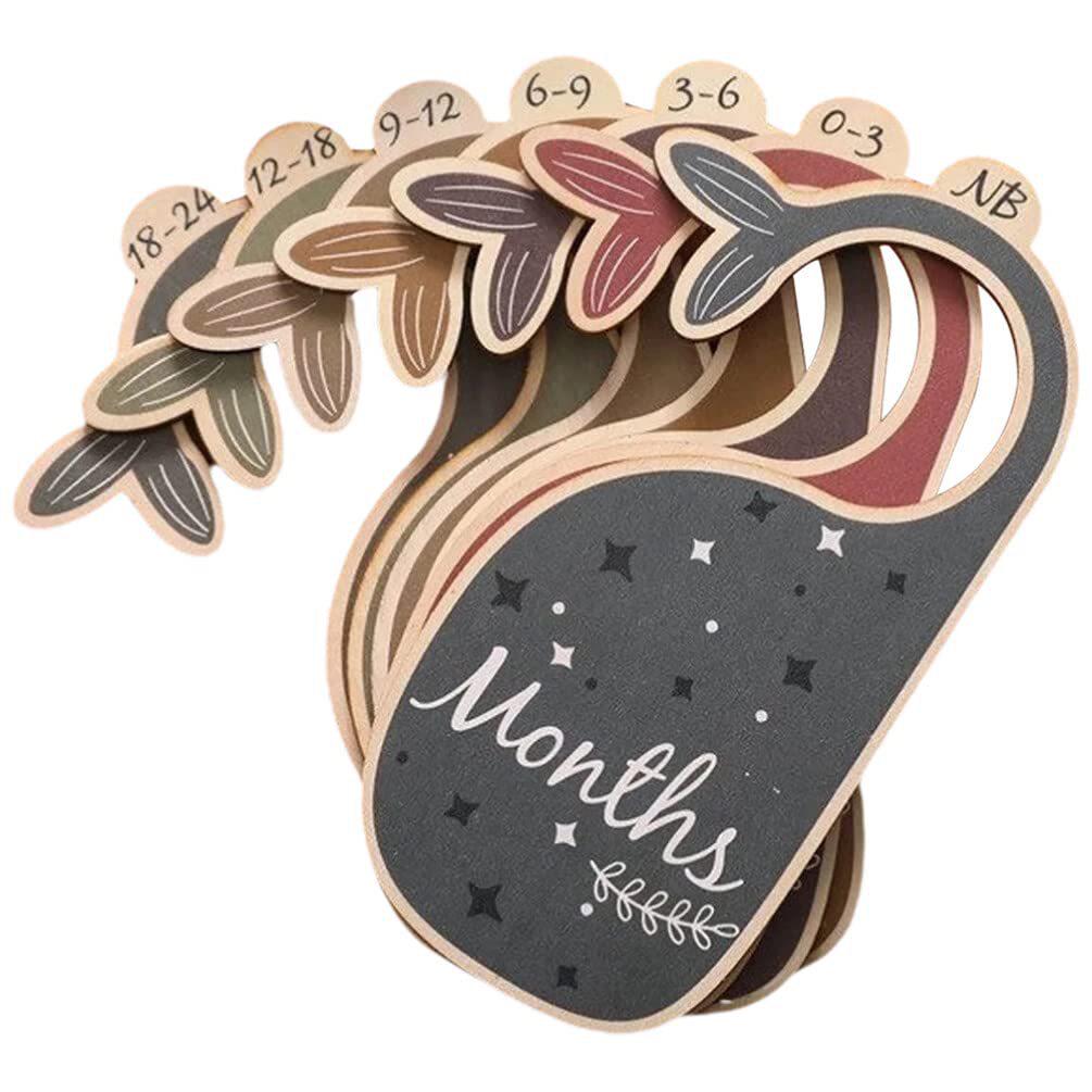 Wooden Baby Closet Divider Card Hanger Milestone Chip