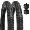YunSCM Set of 2, 14x2.4 Tires, 14x2.4 60-254 Bicycle Tires + Tubes with 32mm American Valves + Rim Tape, Tires 14 2.4, Y-027