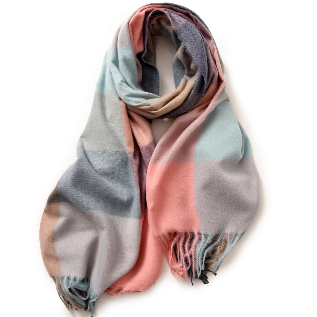 Striped Plaid Shawl Elegant Socialite Style Autumn and Winter Warm Scarf for Women High End Feeling 2025 Fashionable Women Scarf