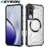 KEYSION Прозрачный магнитный чехол для VIVO V40 Lite Силикон+ПК Сверхпрочный противоударный чехол для телефона для VIVO Y200 5G