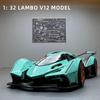 Игрушечная модель автомобиля Lambo V12 Concept Car из сплава в масштабе 1/32 со звуком, светом и пружинным механизмом - идеальный подарок для любителей автомобилей и детей