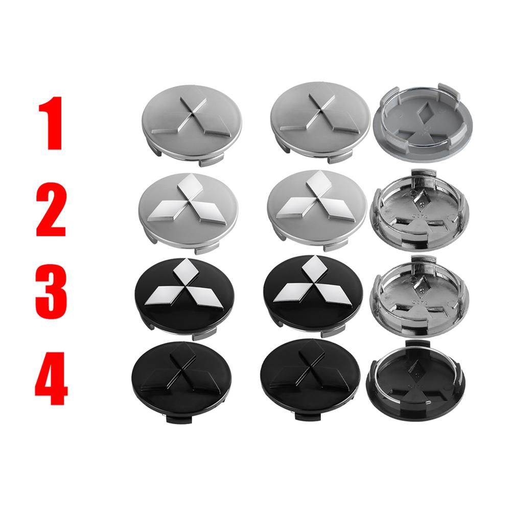 4Set 60mm Car Wheel Center Hub Cap Rim Cover Emblem Stickers Cover For Mitsubishi ASX Galant Mirage L200 Triton Pajero Outlander
