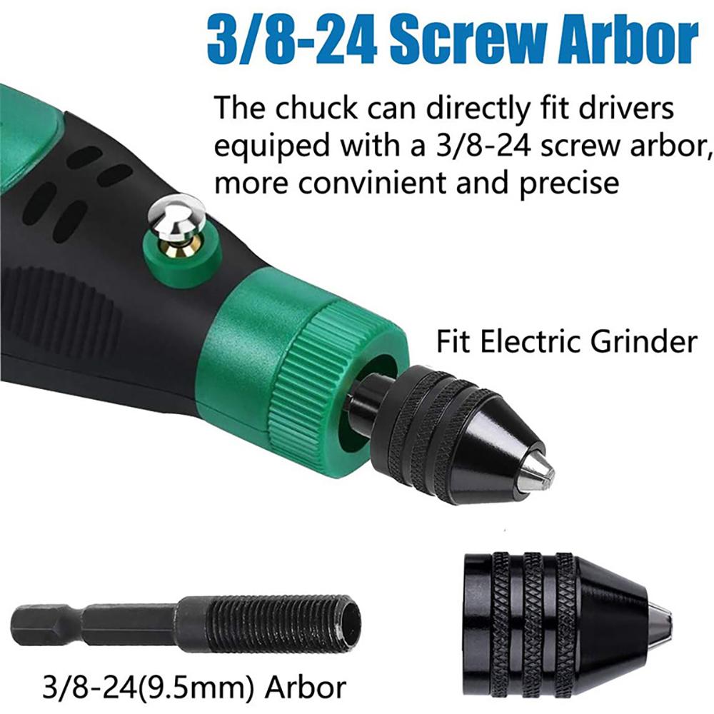 Mini Keyless Chuck Electric Drill Bits Collet Converter Extension Screwdriver Drill Adapter Fixture Tool 1/4" Hex Shank Change