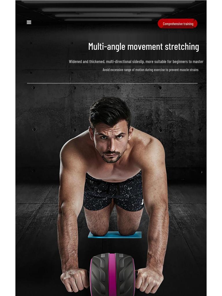 Silent Auto-Rebound Ab Wheel: Beginner Home Ab Muscle Trainer