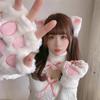 Лолита Кошачьи Ушки Лапки Перчатки Ободок Танец Выпускной Хэллоуин Кошачьи Ушки Головной Убор Косплей Кошачьи Ушки Аниме Вечеринка Костюм Колокольчик Головной Убор Высокий