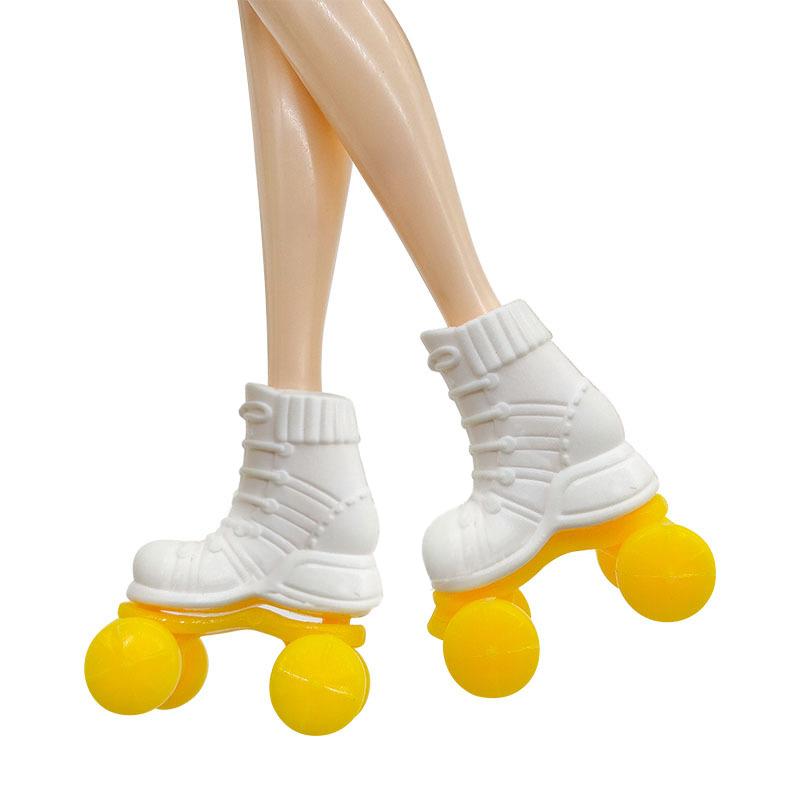 1 пара мини-роликов для куклы 30 см 1:6 миниатюрных плоских коньков для кукольного домика, обувь для детей, игрушки для ролевых игр, аксессуары для кукол