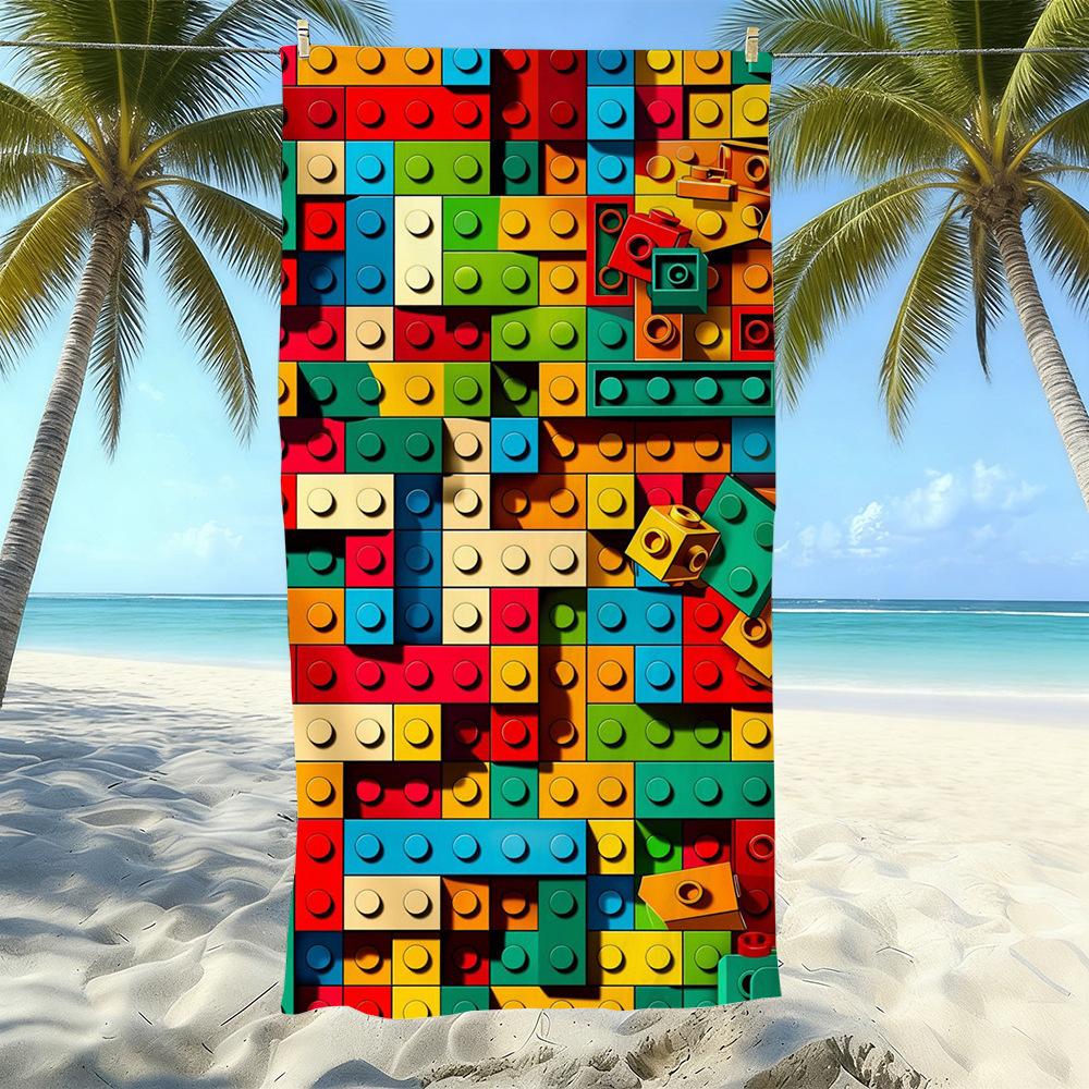 Seaside Microfiber Beach Towel, Water-Absorbing Quick-Drying Double-Sided Velvet Printed Bath Towel