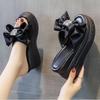 Fashion 2025 Ladies Shoes Open Toe Women's Slippers Platform Casual Slippers Women Round Toe Butterfly-knot Wedges Outdoor Brand Sandals