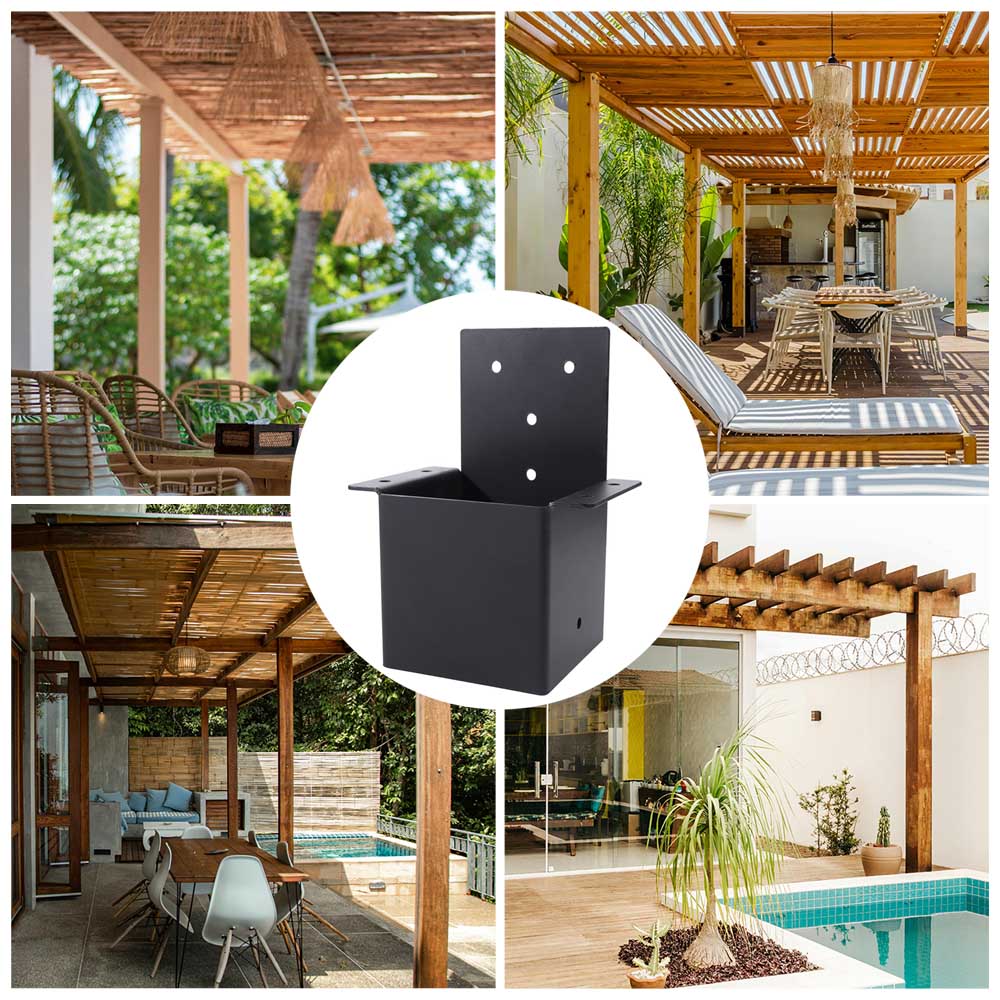 Black Pergola Bracket Metal Pergola Accessories with Screws Fashionable Metal Bracket Outdoor