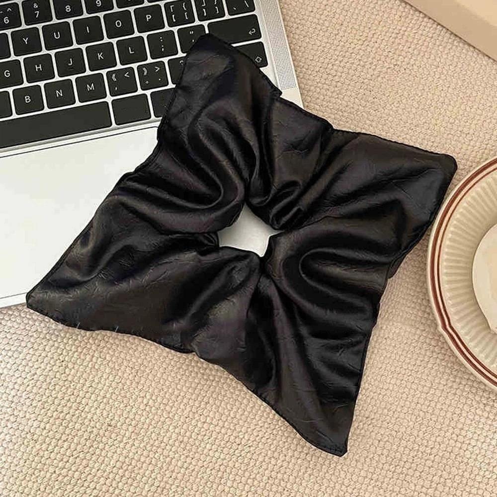 Korean Style Soft PU Scrunchies Elastic Retro Ponytail Holder Square Leather Hair Tie Gifts